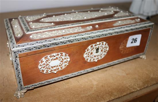 Indian/Oriental sandlewood & ivory box